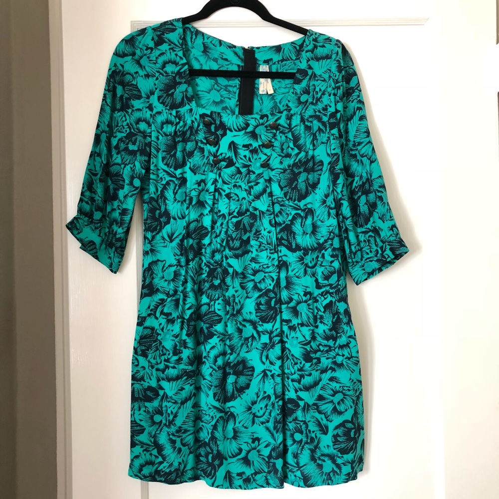 Green floral dress